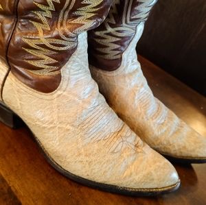 Genuine elephant skin boots (rare beige color) USA Tony Lama